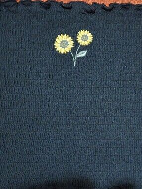 Vintage Sunflower Black Tube Top New, Perfect Condition.  Large 36/38 Bust